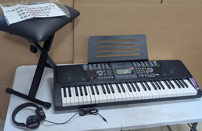 RockJam RJ561-SK Electric Piano Keyboard Bench Seat Headphones Set ~ NO AC PLUG