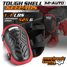 Pair Knee Pads Adjustable Strap Top Hard Cover EVA Foam Shell TPR Protection Red