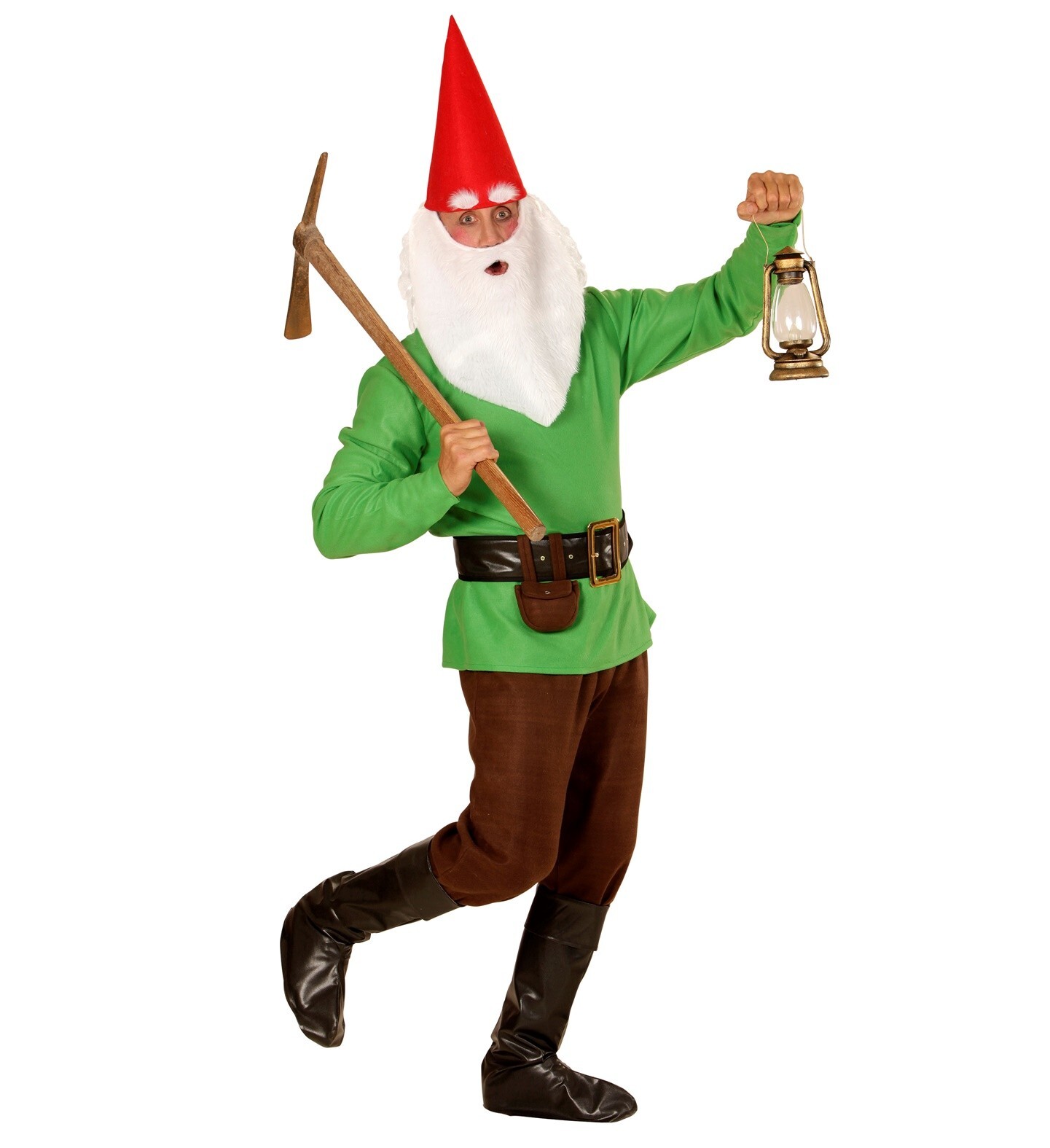 Costume Carnevale Uomo Gnomo Del Bosco verde   taglia S