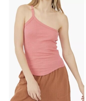NWOT FREE PEOPLE One Way or Another One Shoulder Cotton Tank