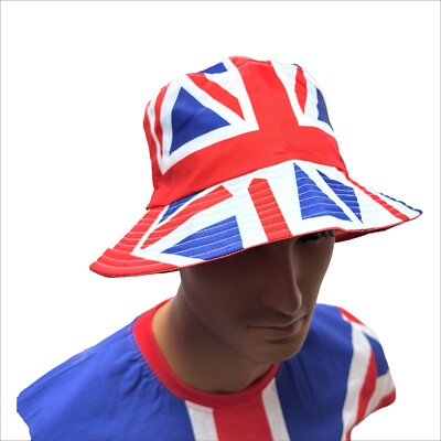 Union jack bucket hat Unisex Reversible England Hats Women Man CORONATION  2in1 UK
