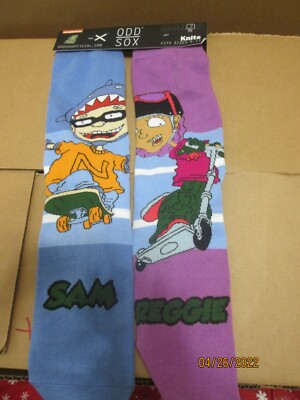 Nickelodeon Rocket Power Reggie & Sam Men's Socks Size 6-13 By Odd Sox