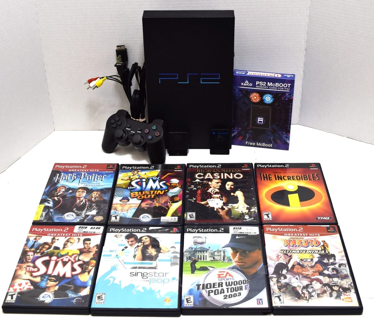 Sony Playstation 2 PS2 Console Bundle 2 Wireless Controllers (Used) E 