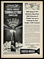 1956 CURTISS WRIGHT Turbolectic Propellers DOUGLAS C-135A Transport PRINT AD