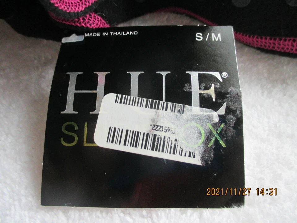 HUE SLIP'rSOX 2 Pares Calcetín Zapatilla de Vellón Sólido Negro S/M Se Ajusta a Zapato Talla 4-7 Foto 4 de 4