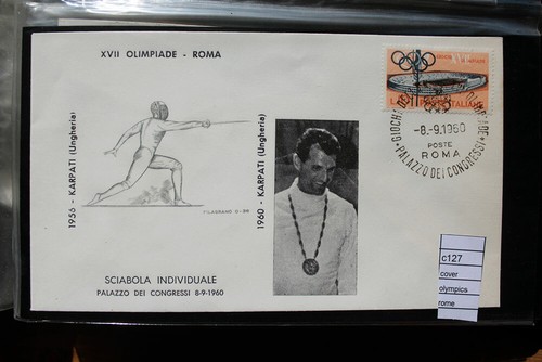 COVER OLYMPICS ROME 1960 INDIVIDUAL SABER GOLD MEDAL KARPATI (C127) - 第 1/1 張圖片
