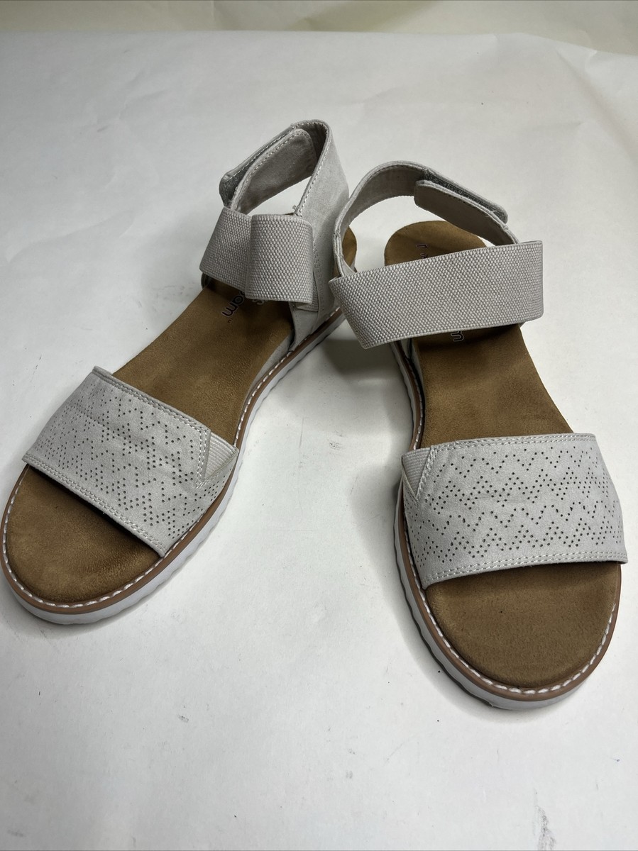 Bobs From Skechers Desert Kiss Off White Sandals w/Memory Foam Sz