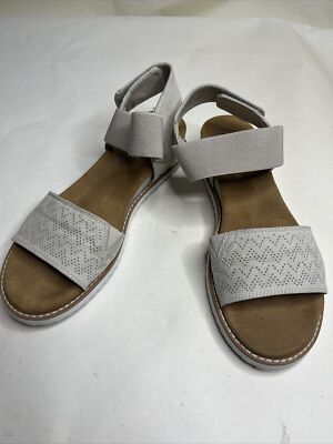 Bobs From Skechers Desert Kiss Off White Sandals w/Memory Foam Sz 8.5