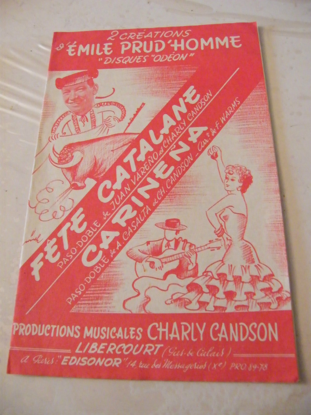 Partition Catalan Party Carinera Emile Prud'homme 1958