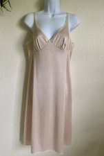 Vintage Lingerie 1980  s Vassarette Full Slip Nylon Beige Size 36T