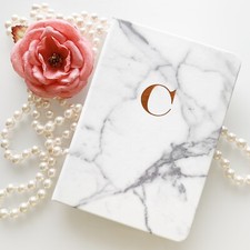 1x NOTEBOOK SMALL LUXE MARBLE INITIALS C Lined Pages