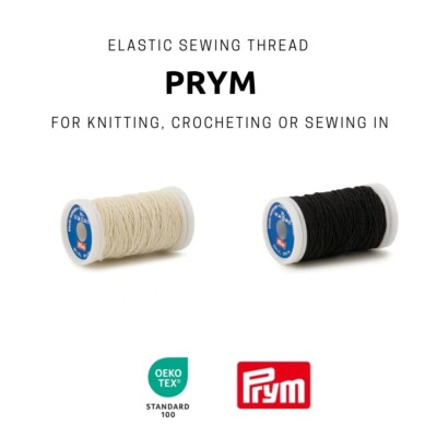 Prym elastisches Nähgarn 0,5 mm schwarz oder naturweiß