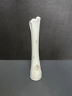 Vintage Westmoreland Swung Pink Roses Milk Glass Bud Vase Decore 10.5"