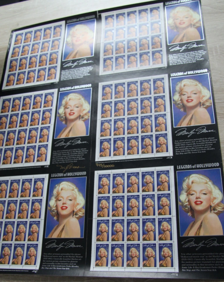USA 1995 - Kleinbogen 2570 Legends of Hollywood: Marilyn Monroe ** im Großbogen - Bild 1 von 1