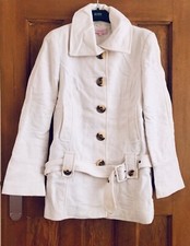 Butterfly By Matthew Williamson White Belted Jacket - (size 10)