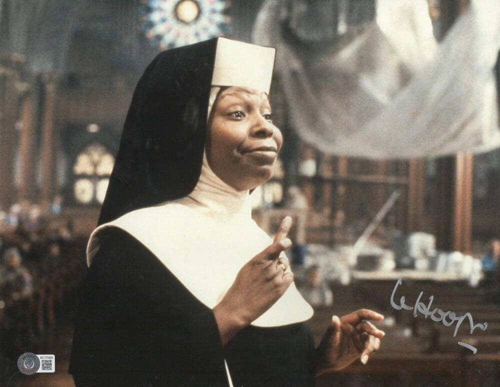 WHOOPI GOLDBERG SIGNED 11X14 PHOTO SISTER ACT AUTHENTIC AUTOGRAPH BECKETT COA