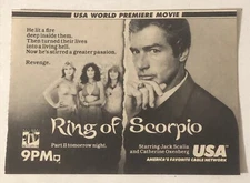 Ring Of Scorpio Vintage Print Ad Jack Scalia Catherine Oxenberg TPA21