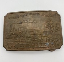 VINTAGE BELT BUCKLE WELLS FARGO & COMPANY Montana 1970s Tiffany New York