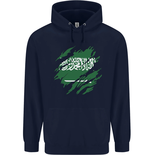 Torn Saudi Arabia Flag Arabian Day Football Childrens Kids Hoodie - Picture 86 of 88