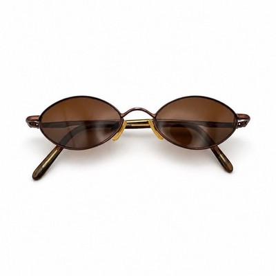 Modo Men's Oval Sunglasses MOD 416 Brown Metal Frame Brown Tinted Plastic Lens