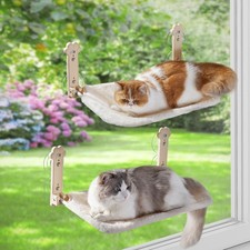 Sangoodier Cordless Foldable Cat Window Perch Hammock w/ Removable Soft Cover