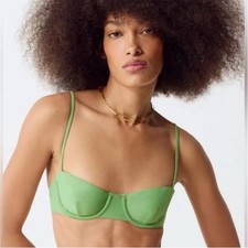 NWT J. Crew Balconette Underwire Bikini Top Rustic Willow Green Size 34A