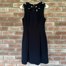 Eliza J. A Line Cutout Sleeveless Dress Women’s 4 Navy Blue Party