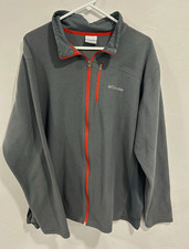 Columbia Mens Gray Fleece Full-Zip Jacket XXL, Zipped Pockets