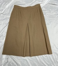 VTG Evan Picone Camel Color Wool A Line Midi Skirt Single Pleat 28in Waist 26 L
