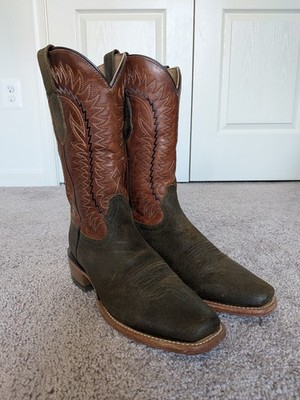 Ariat Futurity Time 8.5D Olive Roughout Copper Crunch Men's Cowboy Boot