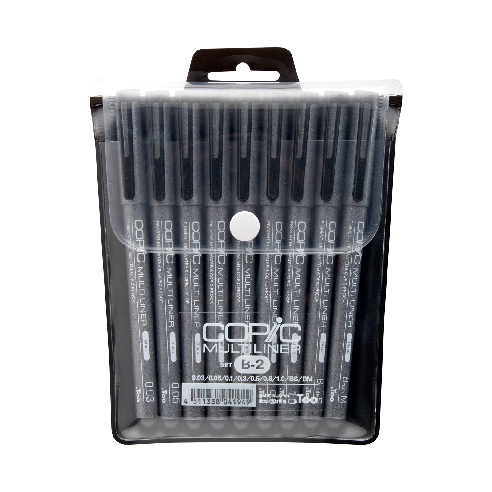 9-piece Multiliner Inking Pen Set B-2, Black (mlb2) 9 Pens