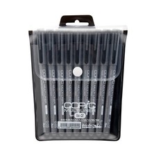 Copic Markers 9-Piece Multiliner Inking Pen Set B-2, Black MLB2 9 Pens