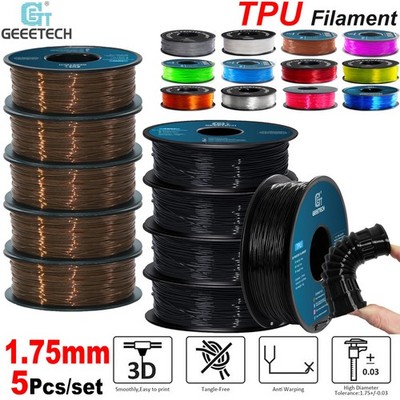 5kg Geeetech 1.75mm TPU 3D Printer Filament 1kg/roll Soft & High Elasticity TPU