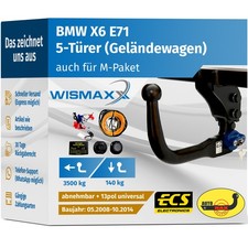 ANHÄNGERKUPPLUNG vert. abnehmbar für BMW X6 E71 08-14 +13polig E-Satz ABE