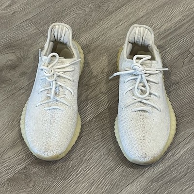 Adidas Yeezy Boost Mens Sneaker Shoes 350 V2 Size 8.5 Cream Triple White CP9366