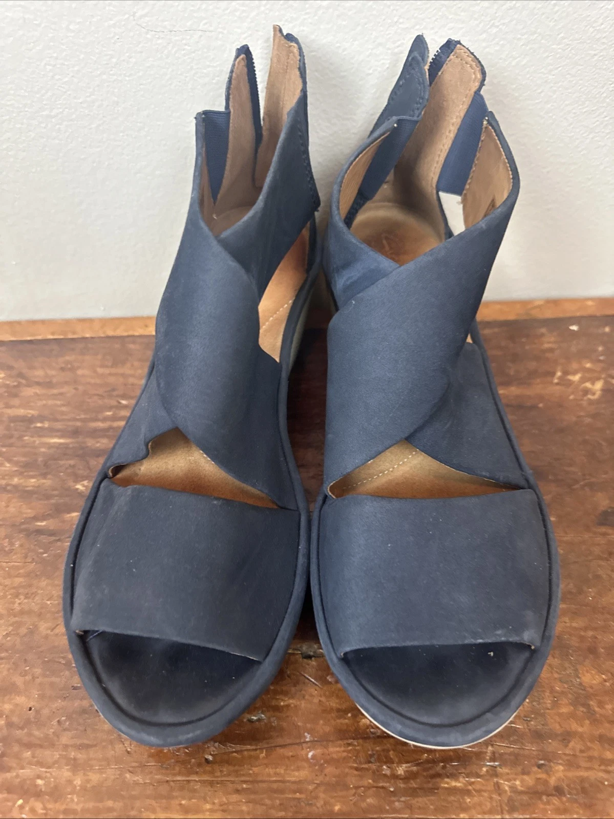 Sandalo donna Clarks Artisan Clarene Glamor blu navy zeppa comoda taglia 9 5 M