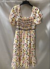 Kate Spade New York Womens Multicolor Floral Puff Sleeve A-Line Dress Size Large