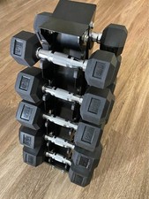 150LB Coated Hex Dumbbell Weight Set and A-Frame Storage Rack, 5-25 lbs Pairs