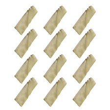 12 Pcs 20"x20" Cloth Napkins Wedding Party Satin Table Napkins Champagne Gold