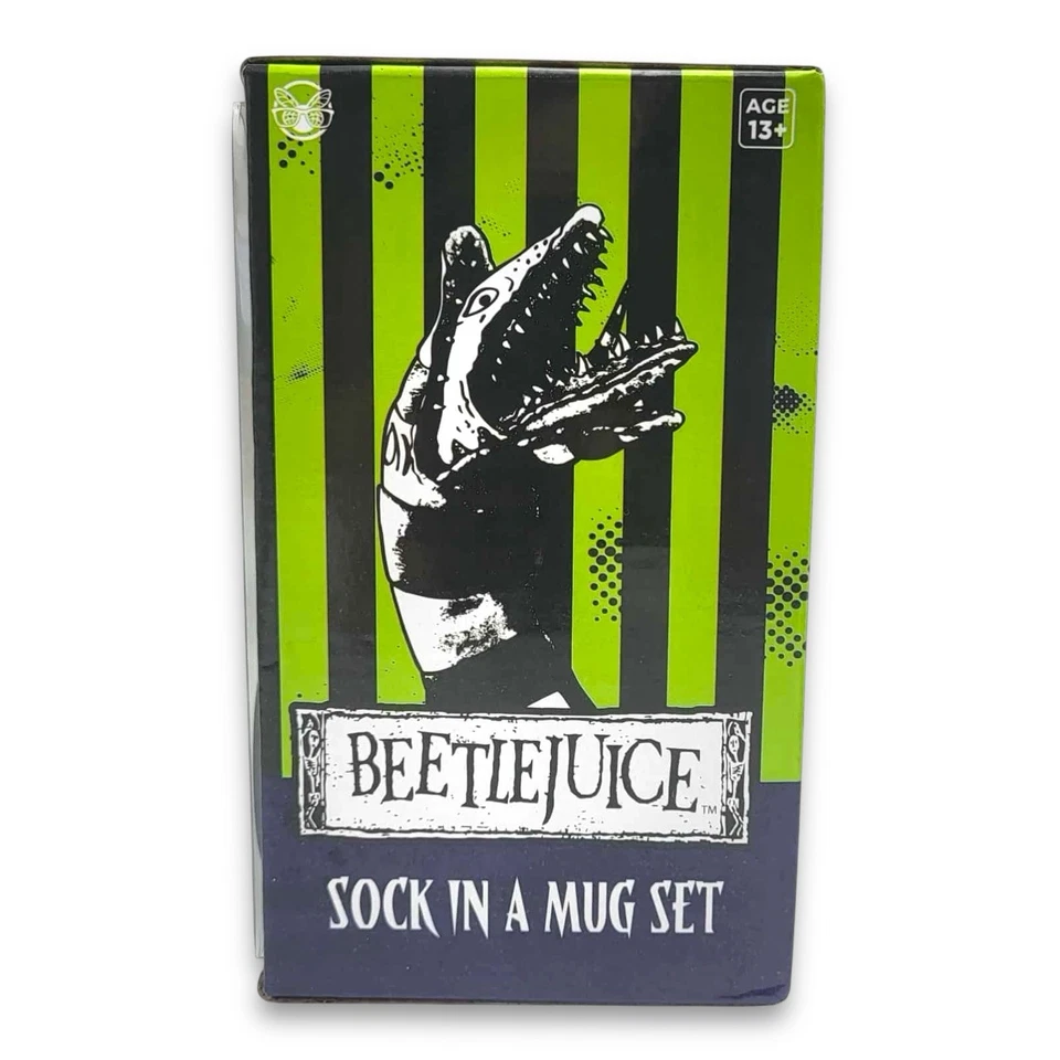 Beetlejuice носок в кружке подарочный набор с наклейкой CultureFly кофейная чашка кружка - Изображение 3 из 4