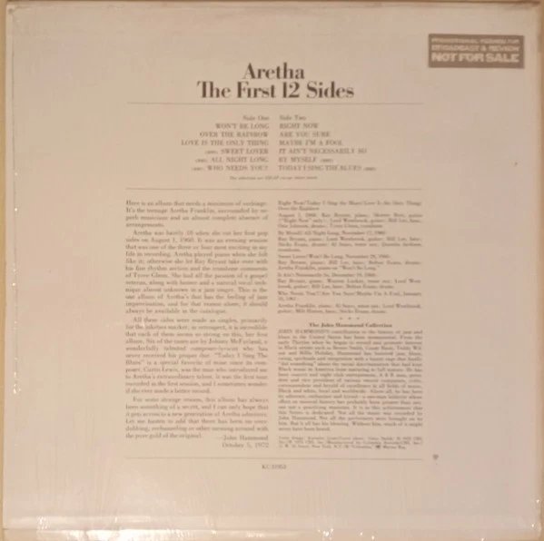Aretha Franklin - The First 12 Sides (LP, Album, RE) (Mint (M)) - 3768690759 - Image 2 of 4