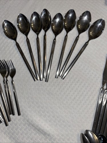 Vintage Nasco Grace Japan Flatware Set 33 Piece Set Rare Find ! Stainless Steel - Imagen 8 de 12