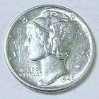 1945 Mercury Dime. Choice/Gem BU , Brilliant Uncirculated 90% Silver #10427
