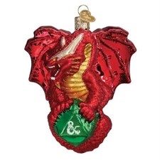 Old World Christmas Dungeons & Dragons Red Dragon Glass Ornament FREE BOX