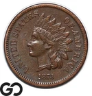 1873 Indian Head Cent Penny, Open-3, Choice XF Better Date