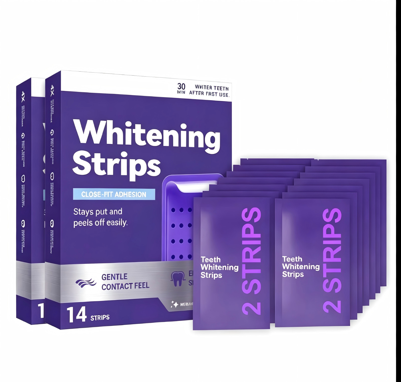 2PACK Dr. Dent 42 Teeth Whitening Strips - Professional Results Gentle Non-Toxic