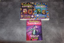 Lot of 5 Goosebumps SlappyWolrd Books, 1,2,3,4 and 9 by R.L. Stone, 2 books in 1
