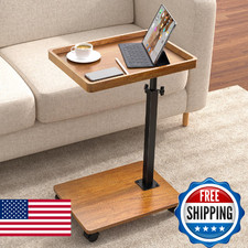 XNSDXV C Table End Table Adjustable Height, 360 Swivel TV Tray Table for Small S