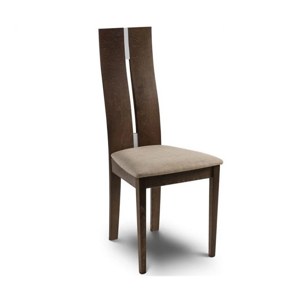 Solid Beech / Walnut / Glass Dining Table & 6 Dining Chairs W150cm CAYLA - Image 2 of 3