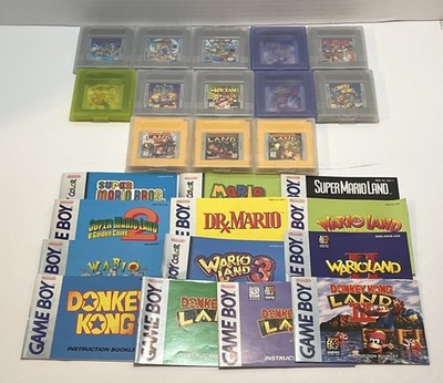 Nintendo Game Boy Lot Of 13 Games - Mario Land Wario Land Donkey Kong W/ Manuals